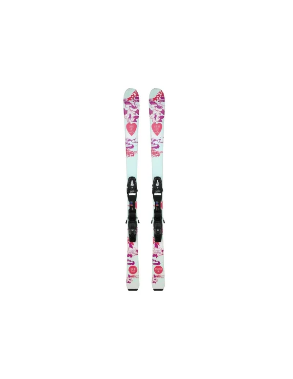 excellents soldes Ski Wedze Starliner Fleur Kid Junior + Fix 1